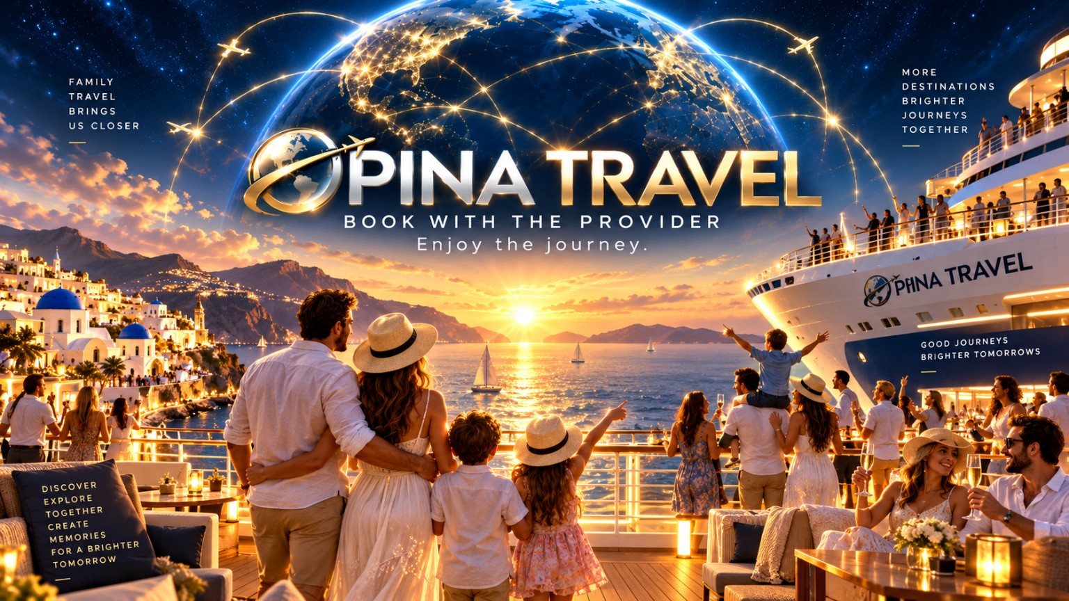 Travel journey illustration: compare options and book with the provider.