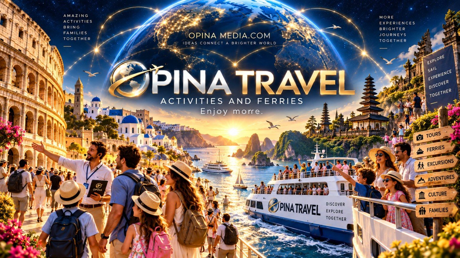 Illustrated sightseeing and ferry experiences.